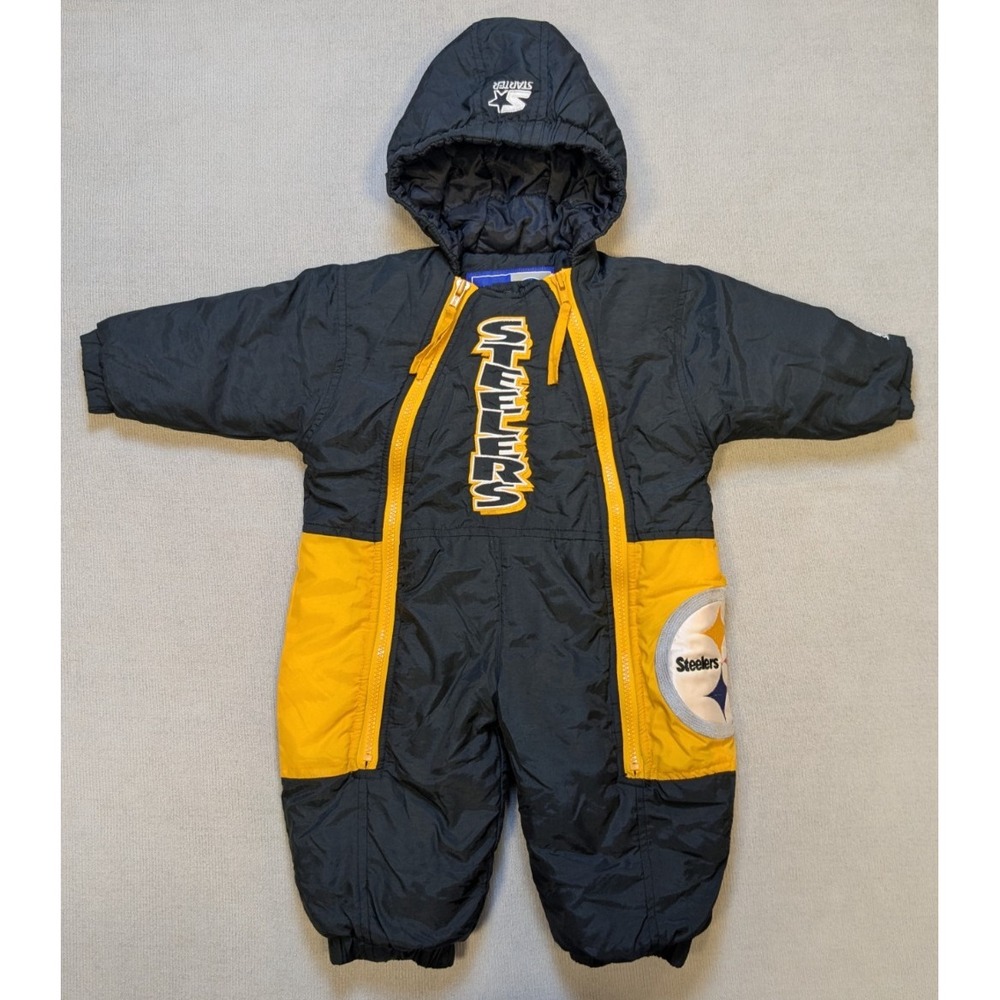 Vintage Pittsburgh Steelers Jacket YOUTH Boys 12 Months Starter Coat Hoodie 90s